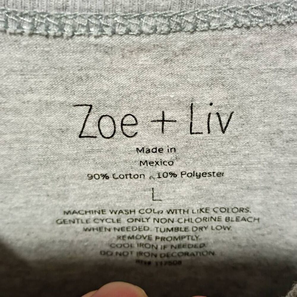 Zoe + Liv St. Barts T-shirt Large Grey Soft - Picture 3 of 6